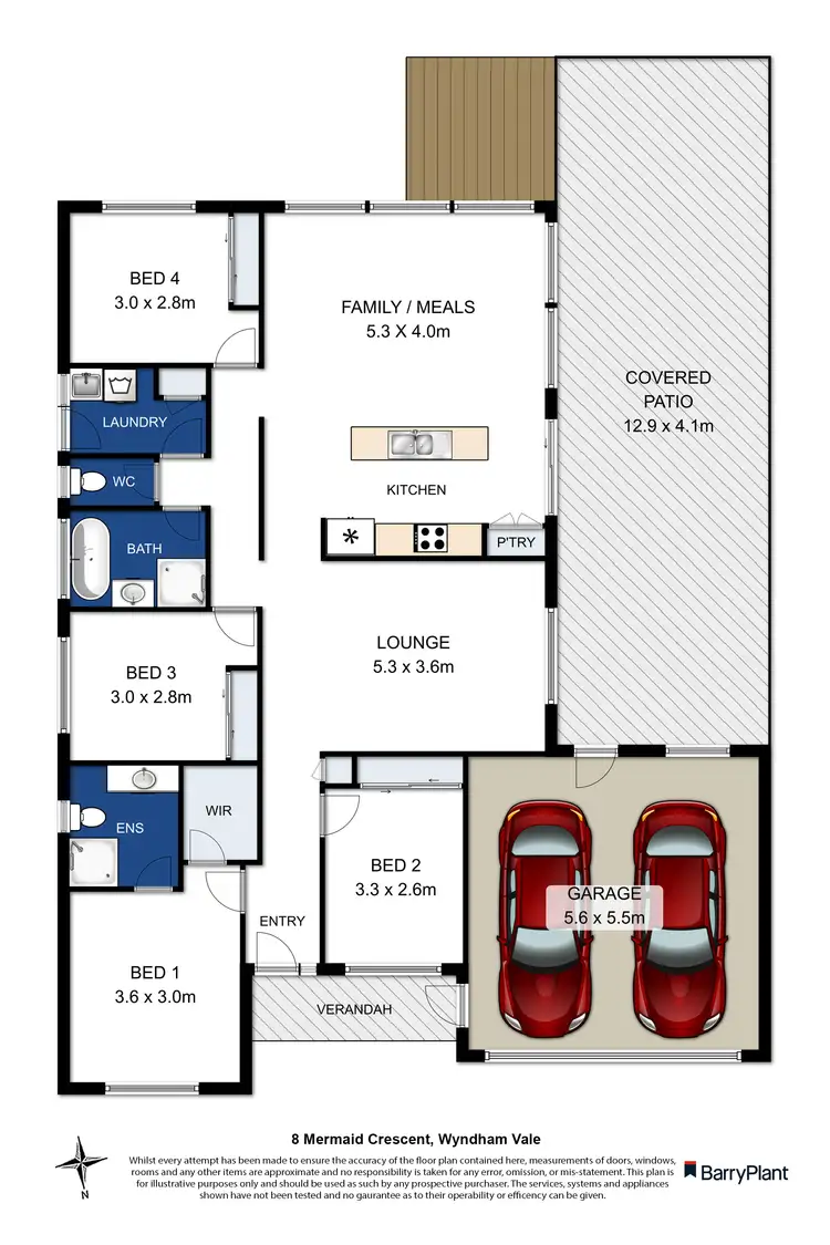 Floorplan of Homely house listing, 8 Mermaid Crescent, Wyndham Vale VIC 3024