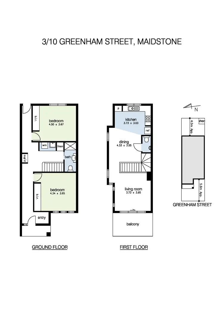 Floorplan of Homely townhouse listing, 3/10 Greenham Street, Maidstone VIC 3012