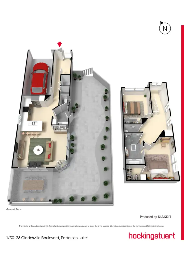 Floorplan of Homely townhouse listing, 1/30-36 Gladesville Boulevard, Patterson Lakes VIC 3197