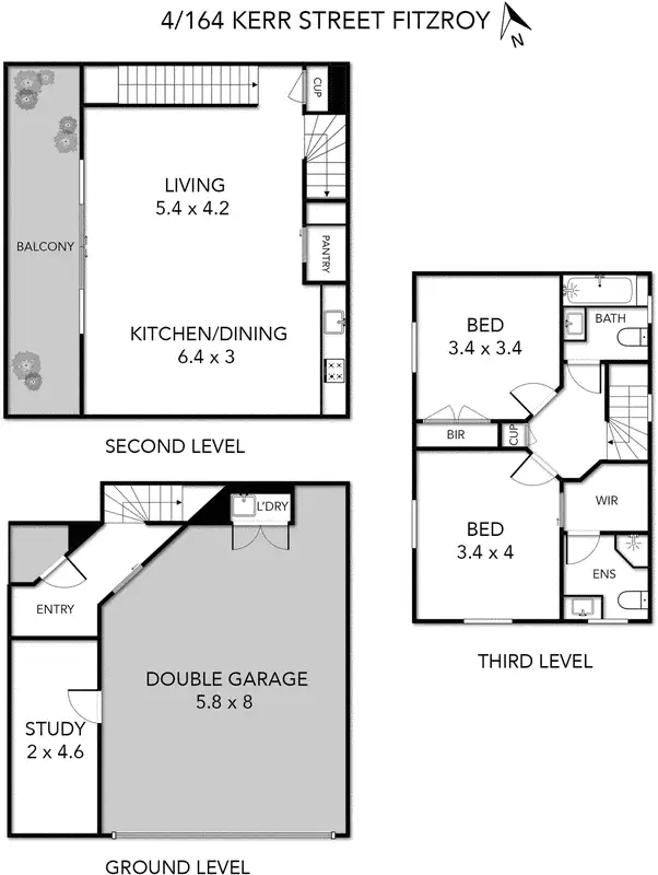 Floorplan of Homely apartment listing, 4/164 Kerr Street, Fitzroy VIC 3065