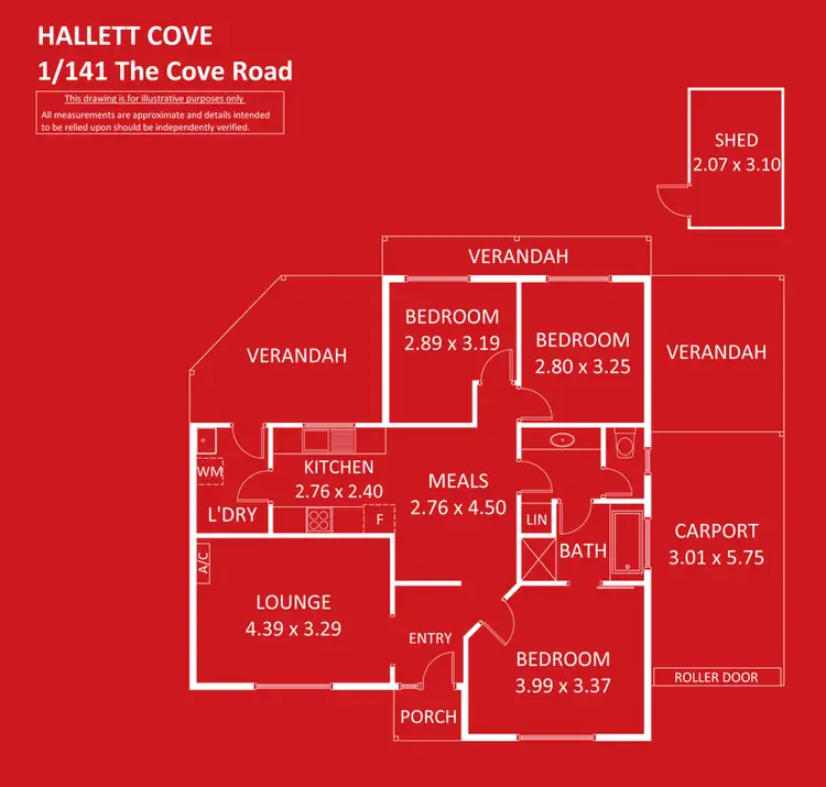 Floorplan of Homely unit listing, 1/141 The Cove Road, Hallett Cove SA 5158