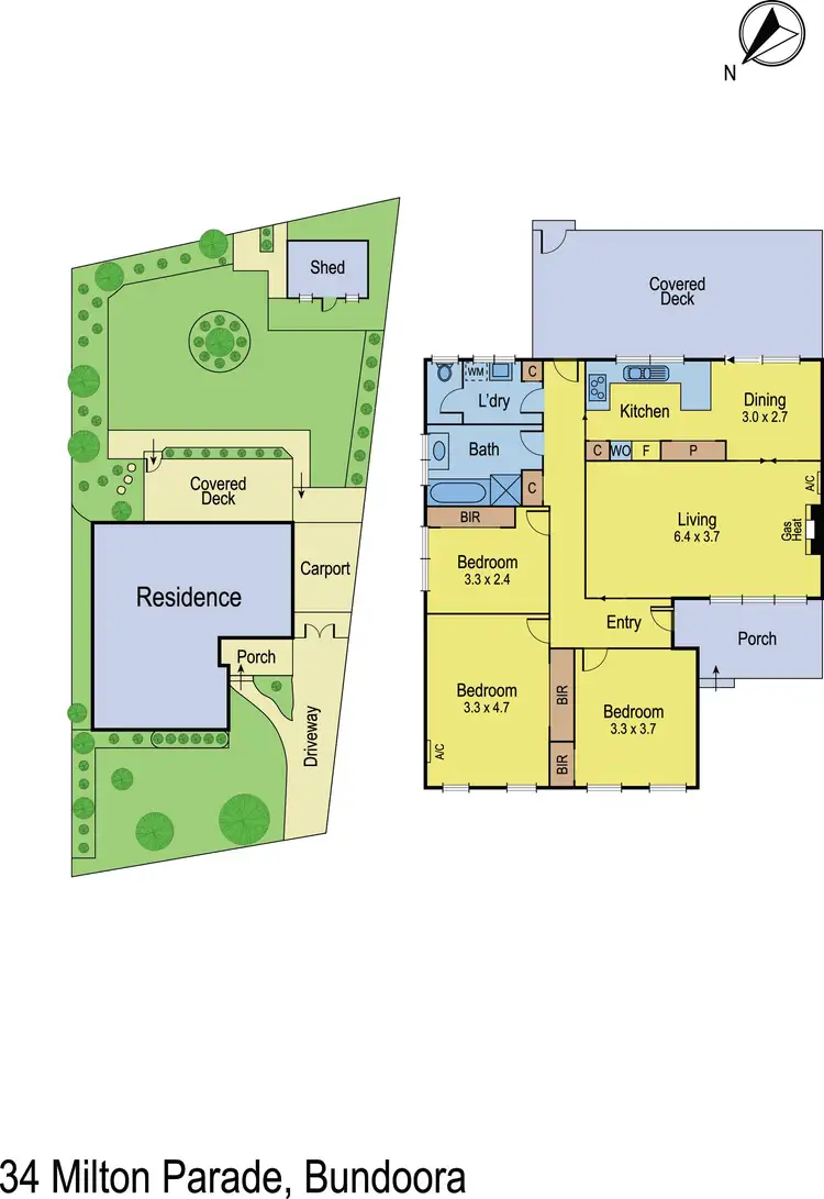Floorplan of Homely house listing, 34 MIlton Parade, Bundoora VIC 3083