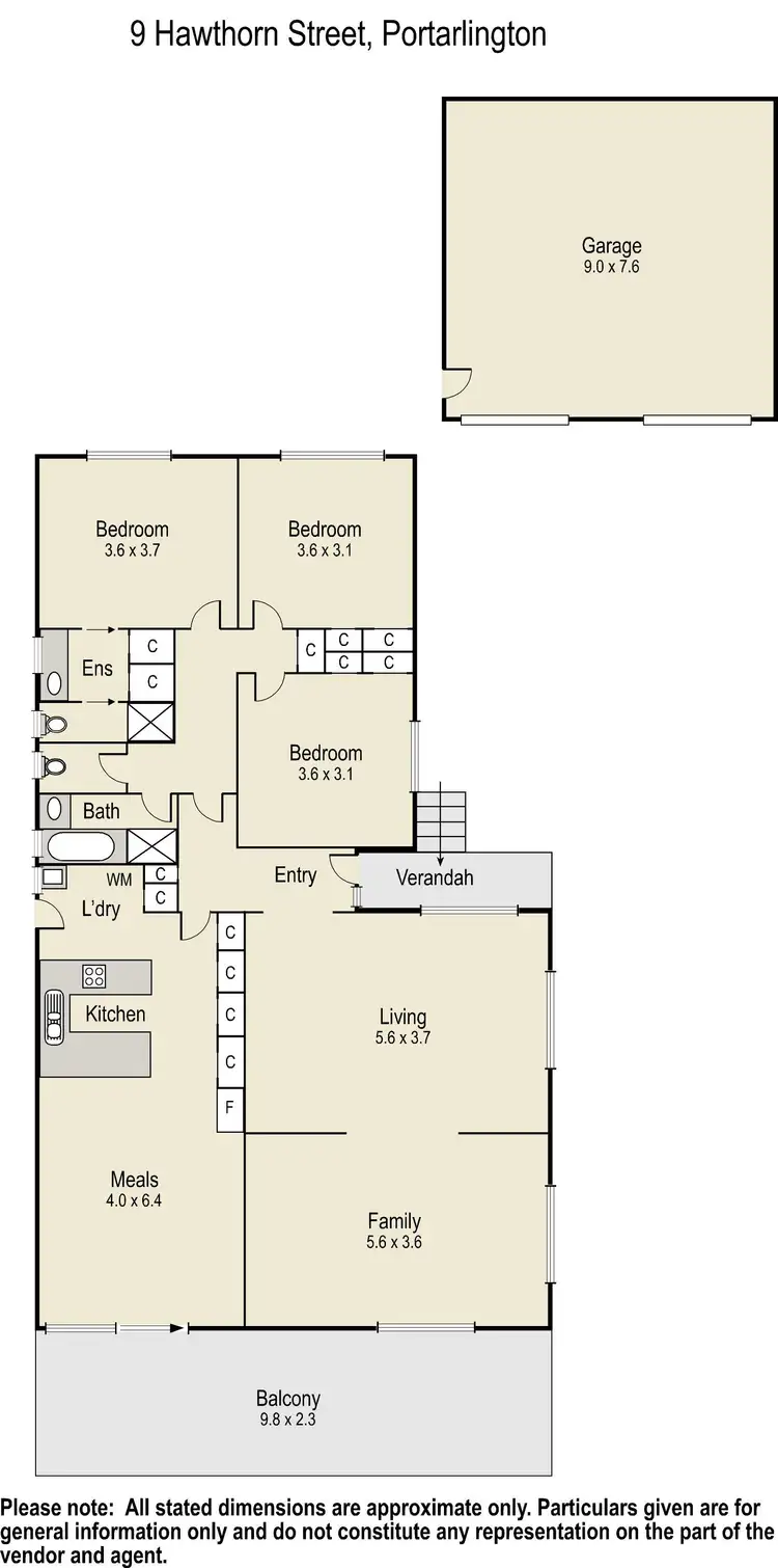 Floorplan of Homely house listing, 9 Hawthorn Street, Portarlington VIC 3223