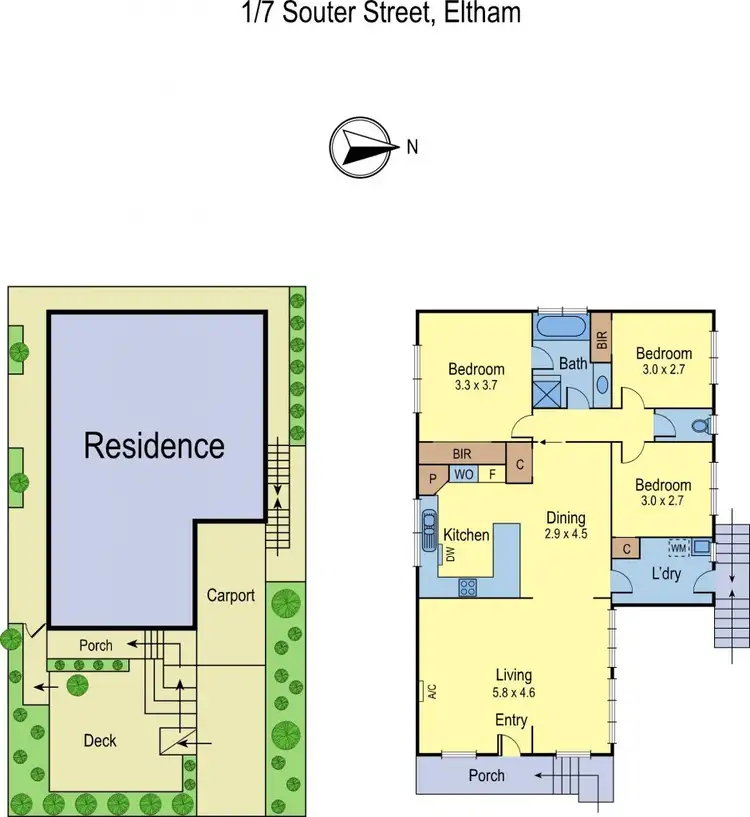 Floorplan of Homely unit listing, 1/7 Souter Street, Eltham VIC 3095