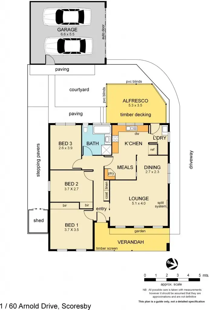 Floorplan of Homely unit listing, 1/60 Arnold Drive, Scoresby VIC 3179