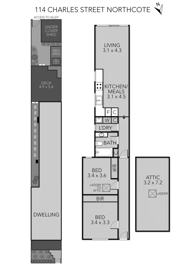 Floorplan of Homely house listing, 114 Charles Street, Northcote VIC 3070