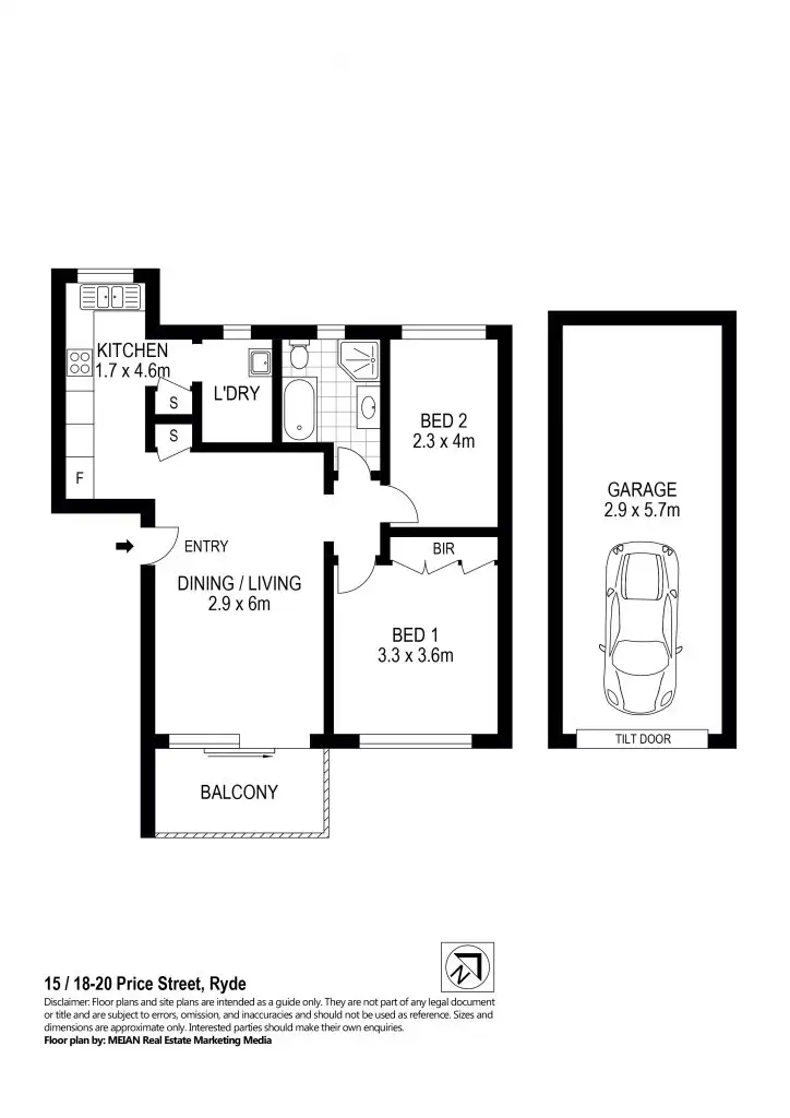 Floorplan of Homely unit listing, 15/18-20 Price Street, Ryde NSW 2112