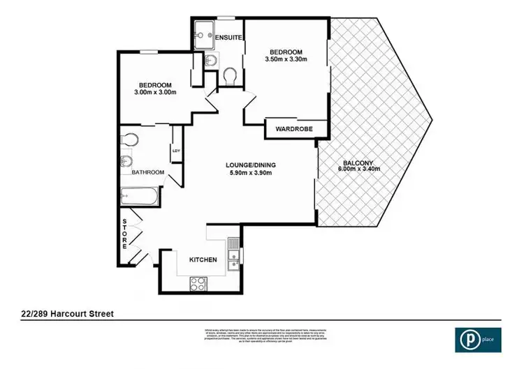 Floorplan of Homely unit listing, 22/289 Harcourt Street, Teneriffe QLD 4005