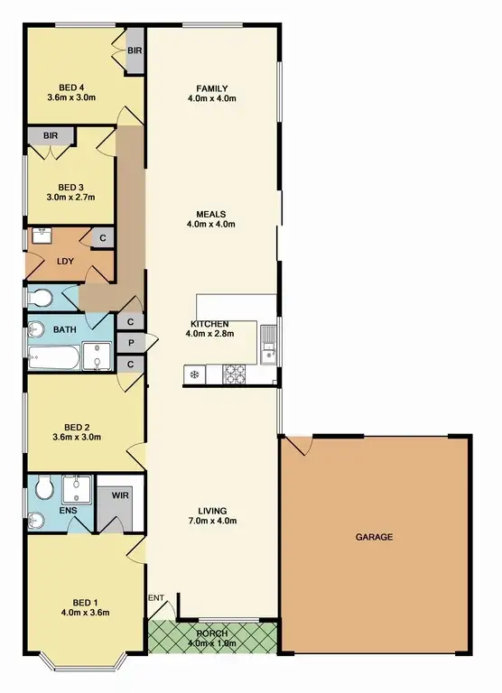 Floorplan of Homely house listing, 1 Plover Way, Whittlesea VIC 3757