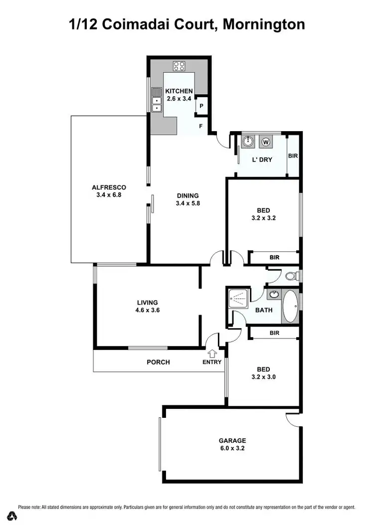 Floorplan of Homely unit listing, 1/12 Coimadai Court, Mornington VIC 3931