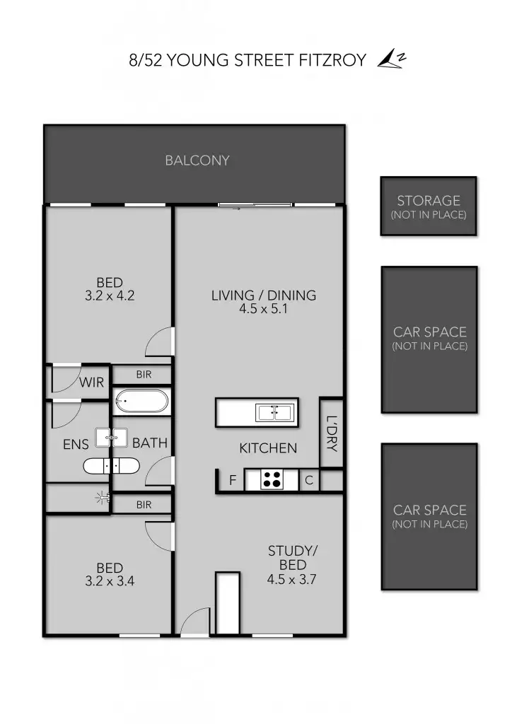 Floorplan of Homely apartment listing, 8/52 Young Street, Fitzroy VIC 3065