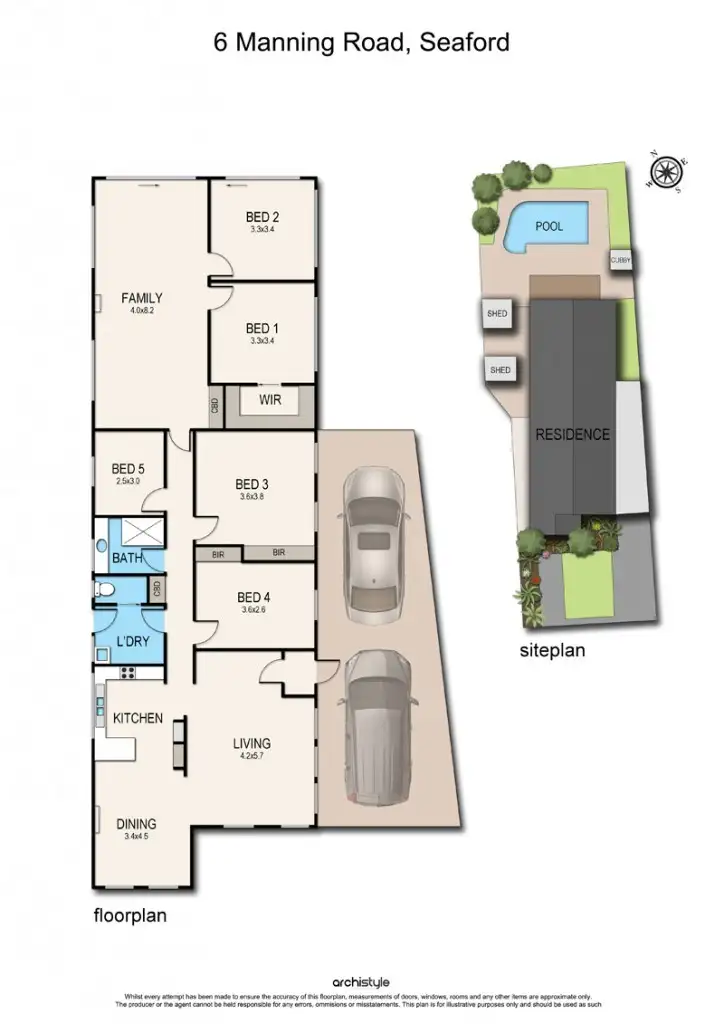 Floorplan of Homely house listing, 6 Manning Road, Seaford VIC 3198