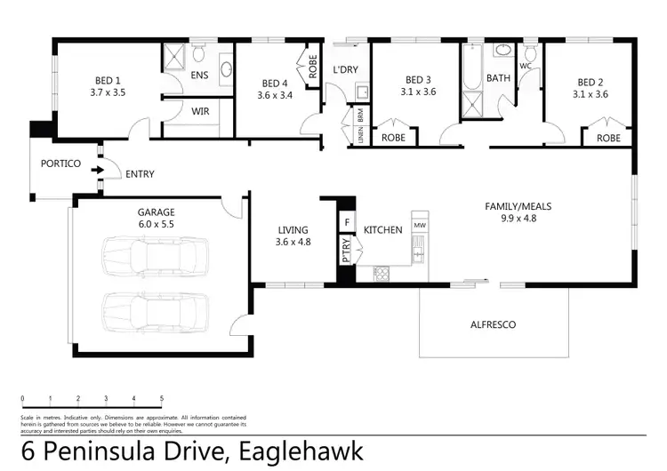 Floorplan of Homely house listing, 6 Peninsula Drive, Eaglehawk VIC 3556