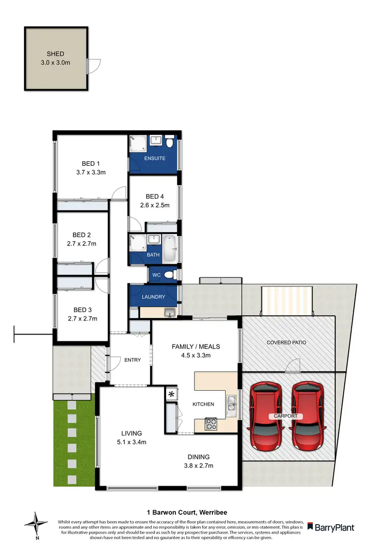 Floorplan of Homely house listing, 1 Barwon Court, Werribee VIC 3030