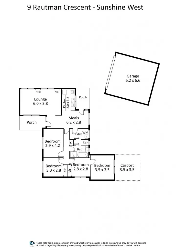 Floorplan of Homely house listing, 9 Rautman Crescent, Sunshine West VIC 3020