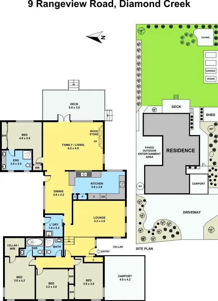 Floorplan of Homely house listing, 9 Rangeview Road, Diamond Creek VIC 3089
