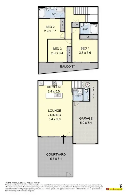 Floorplan of Homely townhouse listing, 157 David Drive, Sunshine West VIC 3020