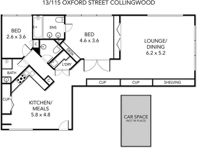 Floorplan of Homely apartment listing, 13/115 Oxford Street, Collingwood VIC 3066