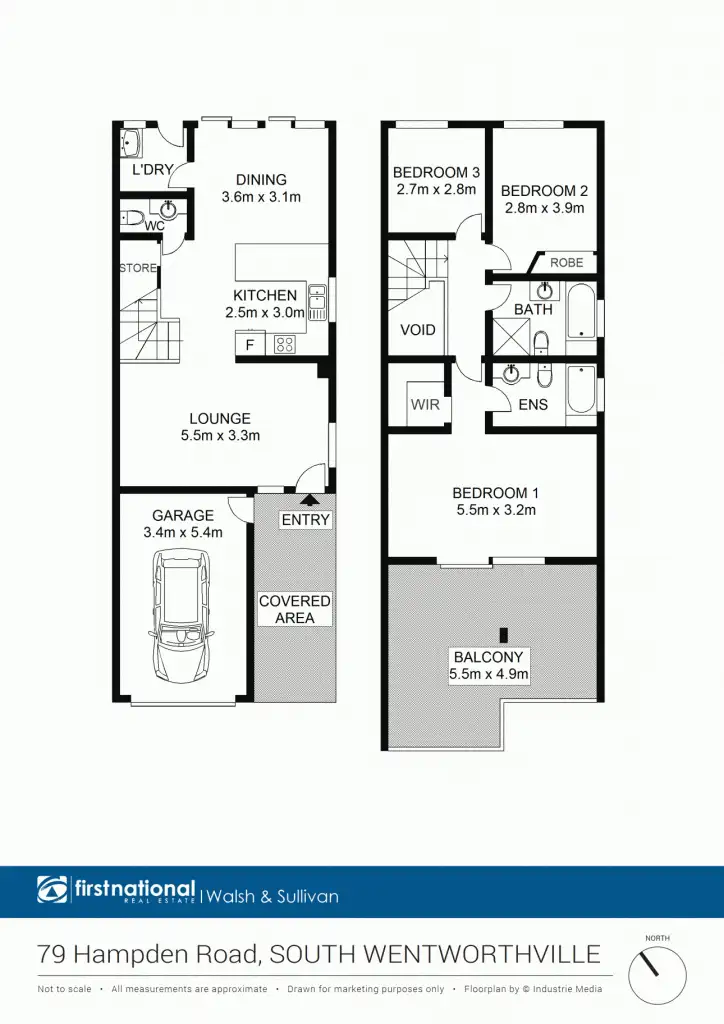 Floorplan of Homely semi-detached listing, 79 Hampden Road, South Wentworthville NSW 2145
