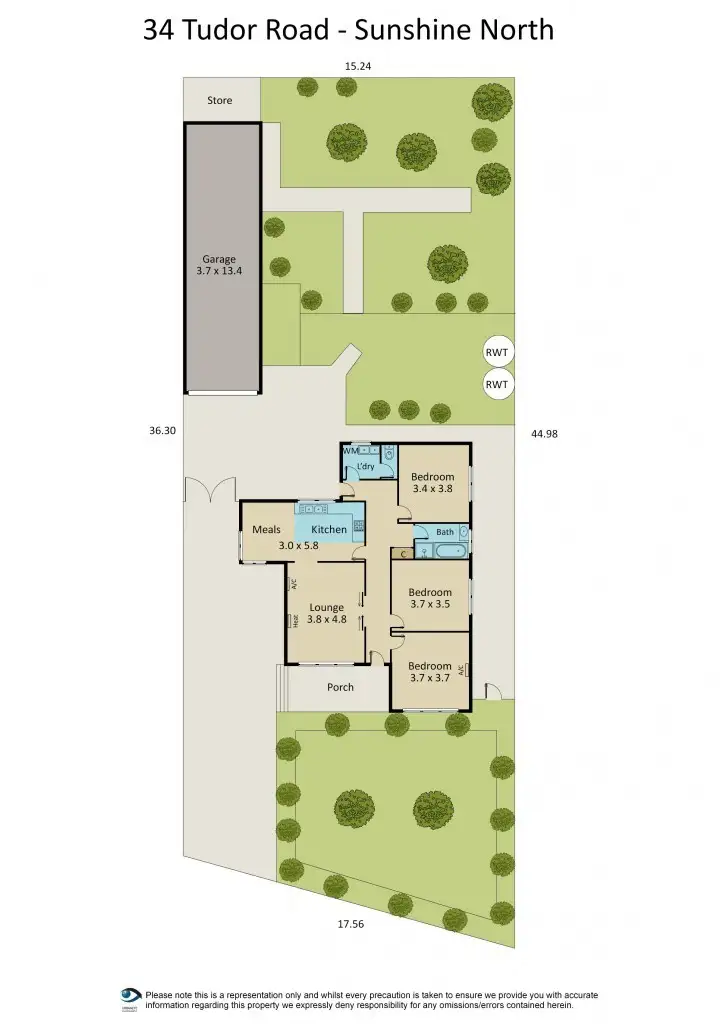 Floorplan of Homely house listing, 34 Tudor Road, Sunshine North VIC 3020