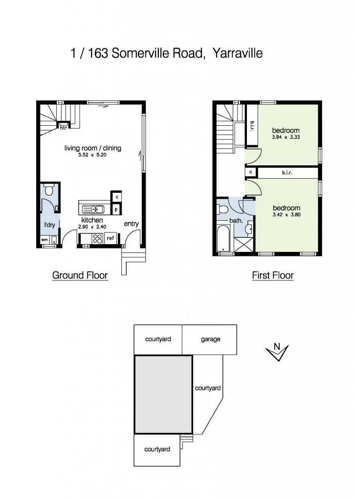 Floorplan of Homely townhouse listing, 1/163 Somerville Road, Yarraville VIC 3013