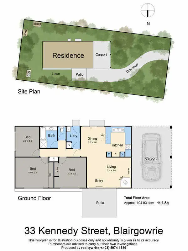 Floorplan of Homely house listing, 33 Kennedy Street, Blairgowrie VIC 3942