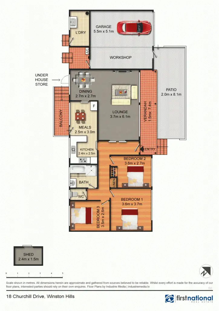 Floorplan of Homely house listing, 18 Churchill Drive, Winston Hills NSW 2153