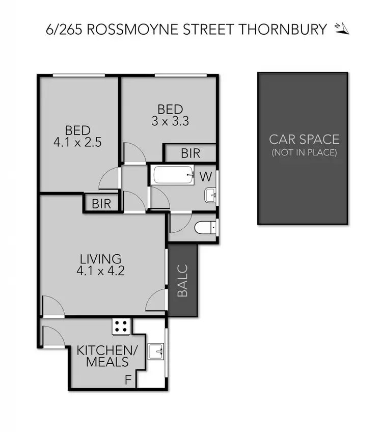 Floorplan of Homely apartment listing, 6/265 Rossmoyne, Thornbury VIC 3071