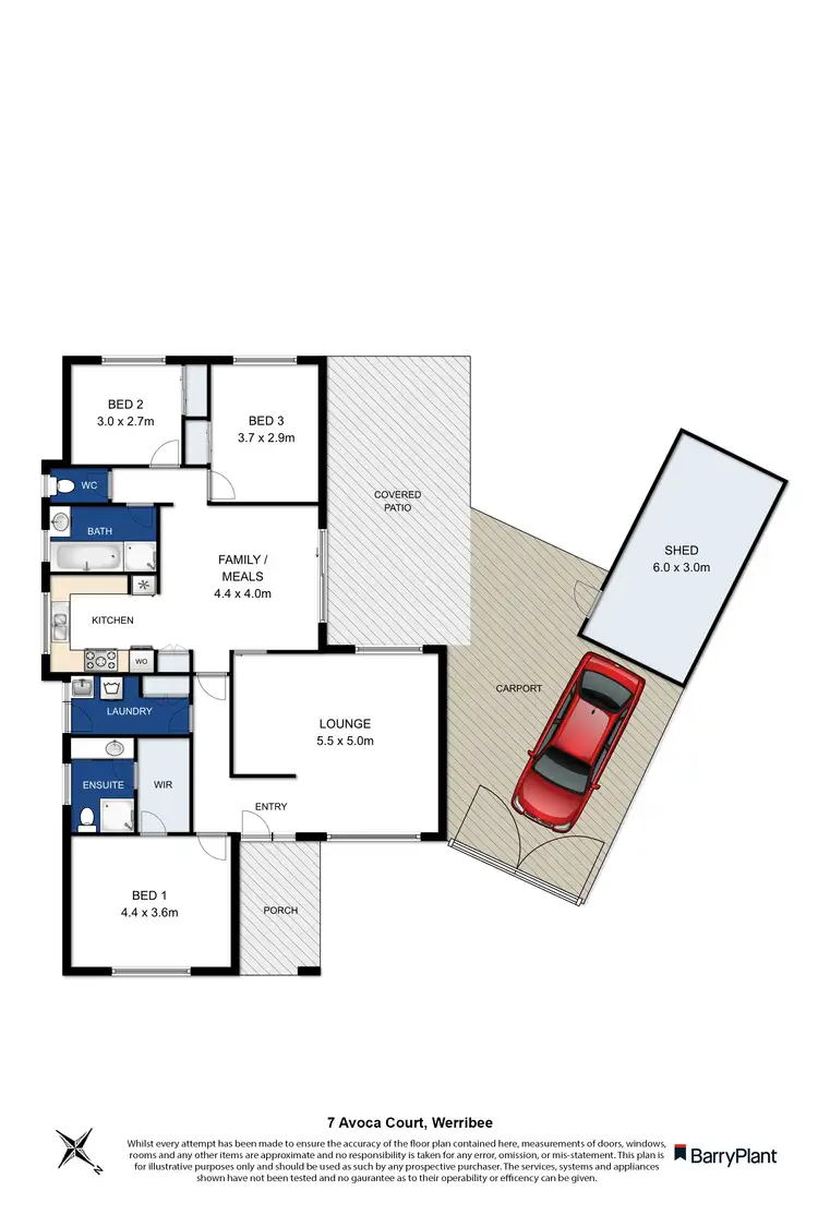 Floorplan of Homely house listing, 7 Avoca Court, Werribee VIC 3030