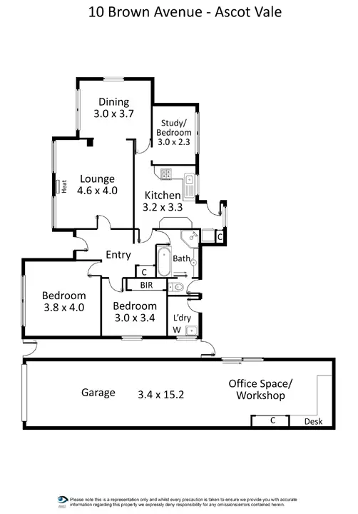 Floorplan of Homely house listing, 10 Brown Avenue, Ascot Vale VIC 3032