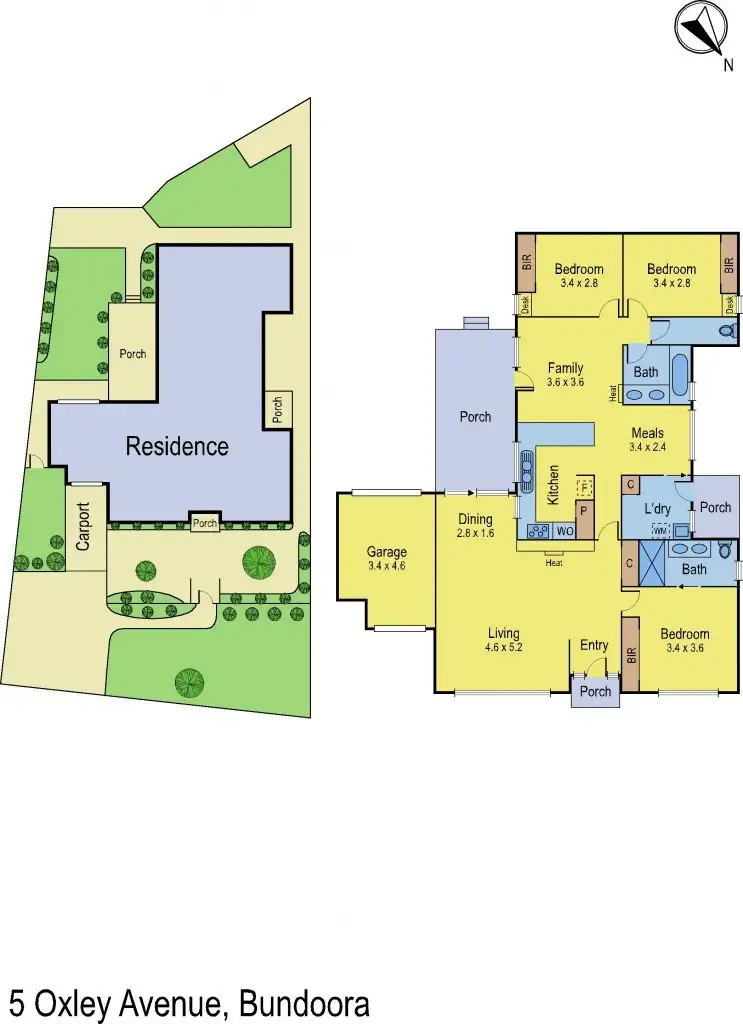 Floorplan of Homely house listing, 5 Oxley Avenue, Bundoora VIC 3083