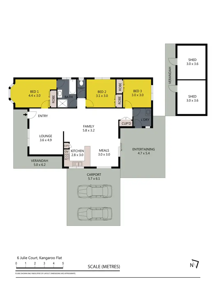 Floorplan of Homely house listing, 6 Julie Court, Kangaroo Flat VIC 3555