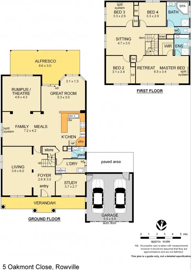 Floorplan of Homely house listing, 5 Oakmont Close, Rowville VIC 3178