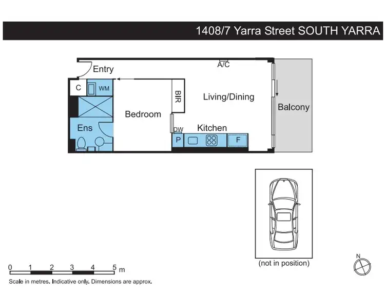 Floorplan of Homely apartment listing, 1408/7 Yarra Street, South Yarra VIC 3141
