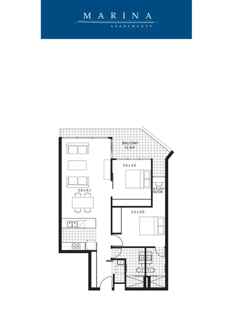 Floorplan of Homely apartment listing, 109/20 Pier Lane, Maribyrnong VIC 3032