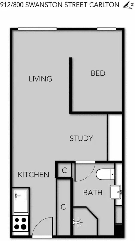 Floorplan of Homely apartment listing, 912/800 Swanston Street, Carlton VIC 3053