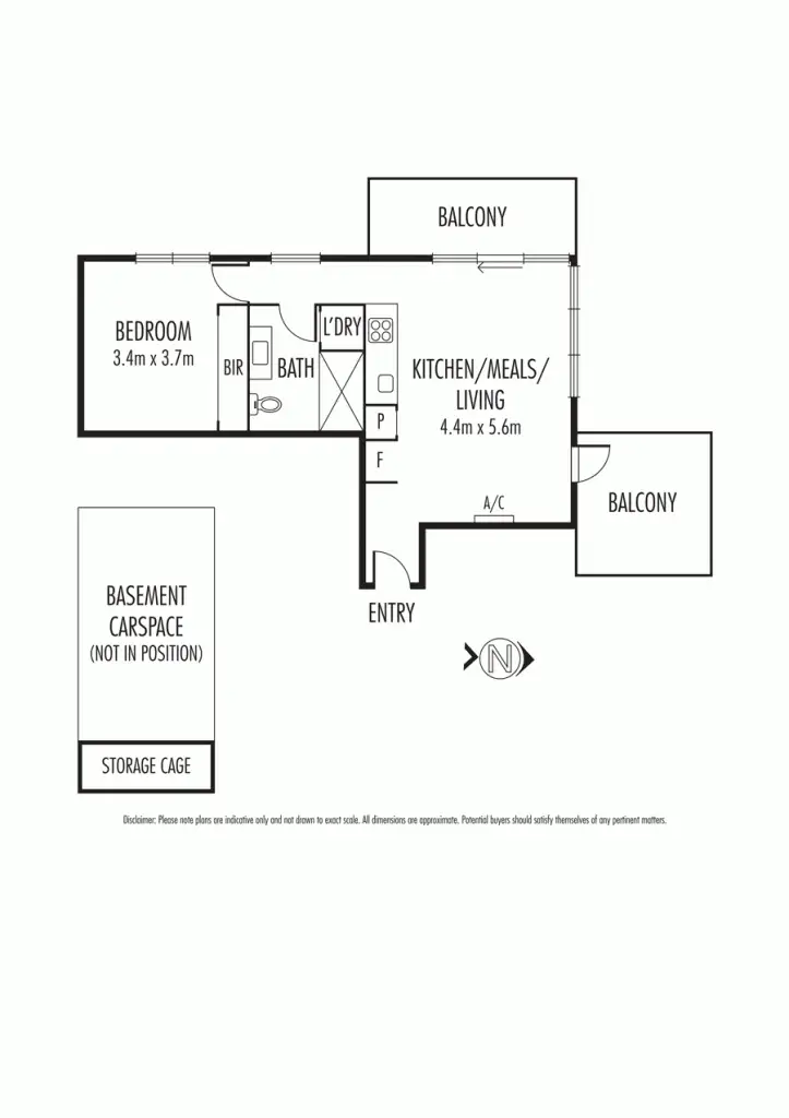 Floorplan of Homely apartment listing, 301/85 Leveson Street, North Melbourne VIC 3051