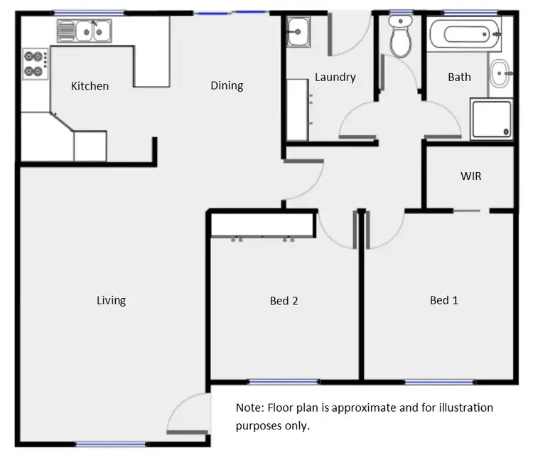 Floorplan of Homely townhouse listing, 498 Ontario Avenue, Mildura VIC 3500