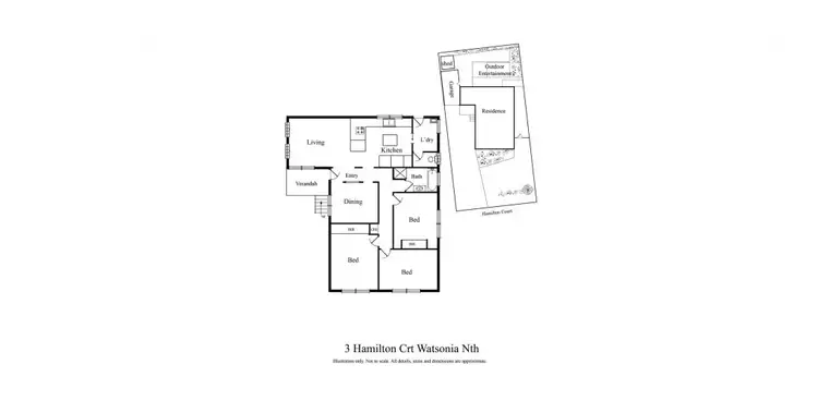 Floorplan of Homely house listing, 3 Hamilton Court, Watsonia North VIC 3087