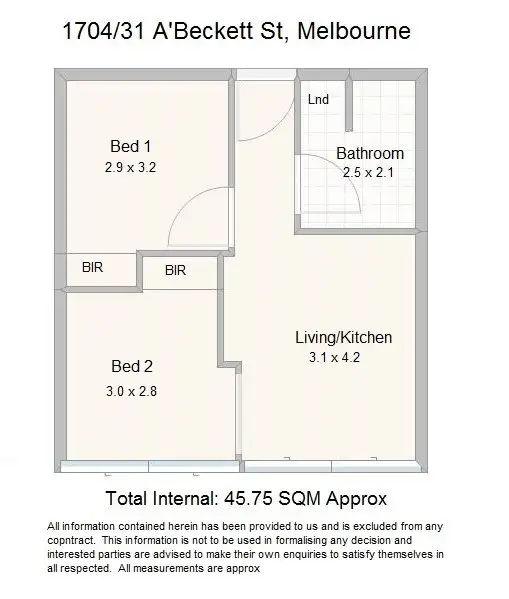 Floorplan of Homely apartment listing, 1704/31 Abeckett Street, Melbourne VIC 3000
