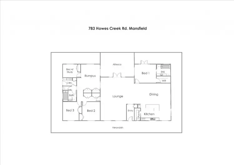 Floorplan of Homely rural property listing, 783 Howes Creek Road, Mansfield VIC 3722