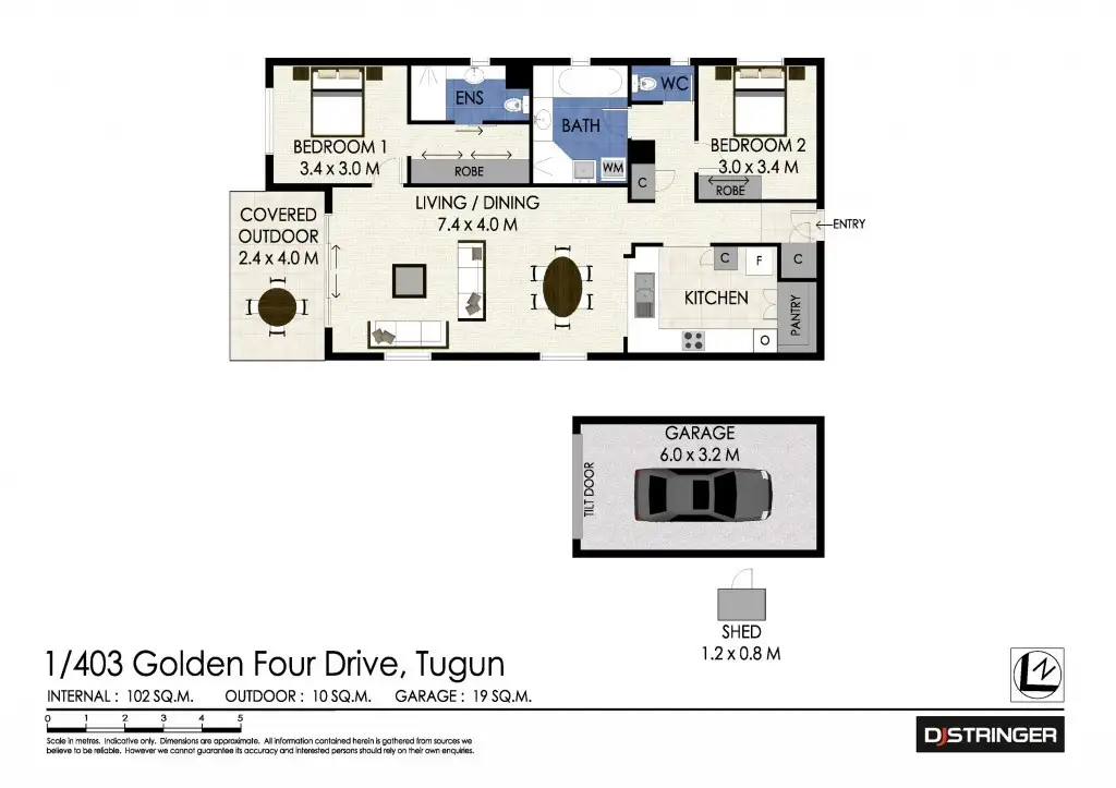Floorplan of Homely unit listing, 1/403 Golden Four Drive 'Spin-Drift', Tugun QLD 4224