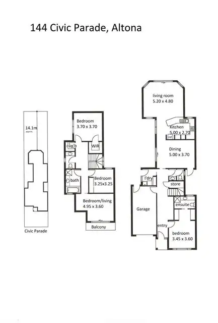 Floorplan of Homely townhouse listing, 144 Civic Parade, Altona VIC 3018