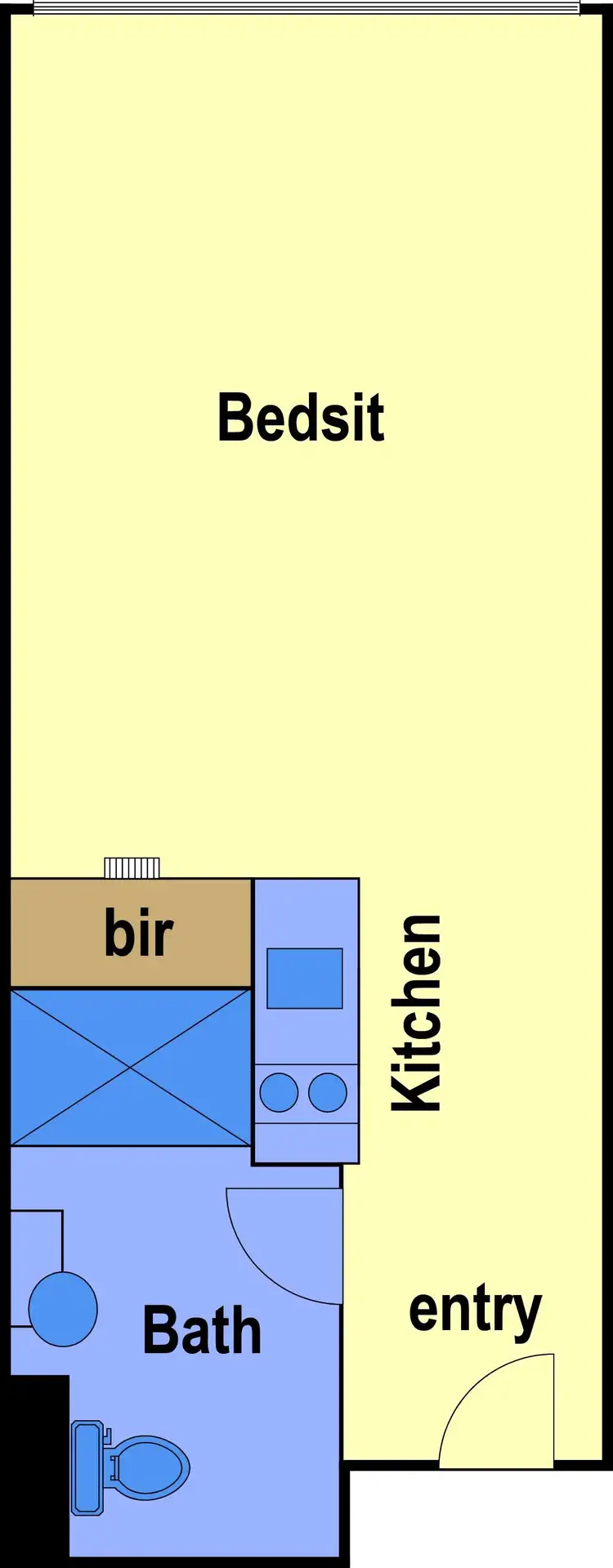 Floorplan of Homely studio listing, 1133/43 Therry Street, Melbourne VIC 3000