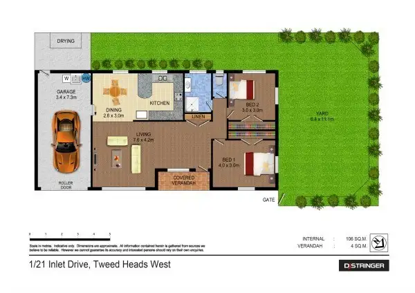 Floorplan of Homely unit listing, 1/21 Inlet Drive, Tweed Heads West NSW 2485