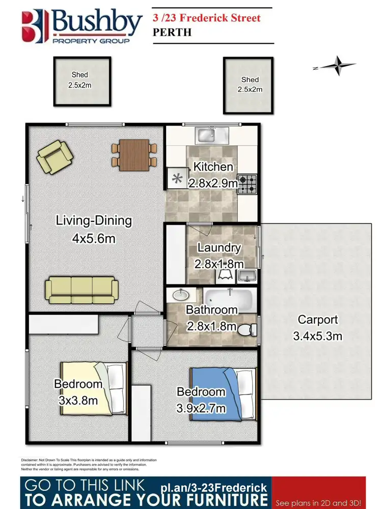Floorplan of Homely unit listing, 3/23 Frederick Street, Perth TAS 7300