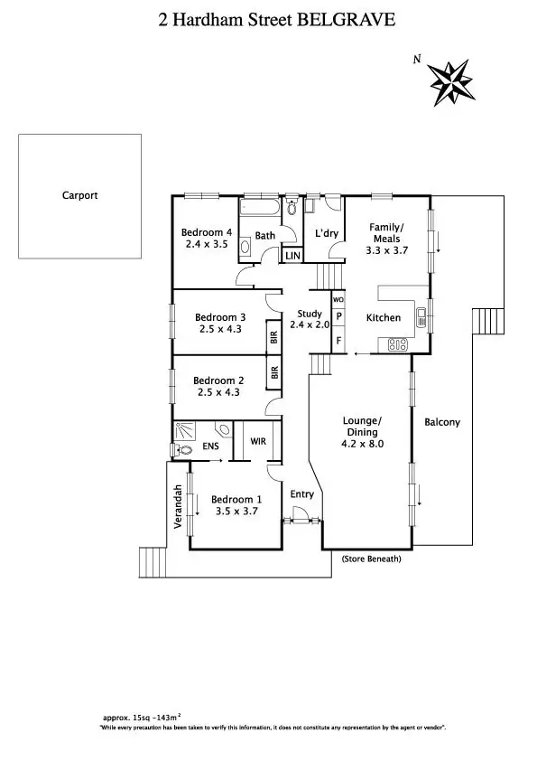 Floorplan of Homely house listing, 2 Hardham Street, Belgrave VIC 3160