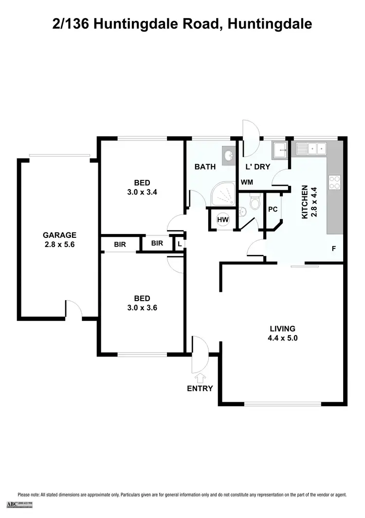 Floorplan of Homely unit listing, 2/136 Huntingdale Road, Mount Waverley VIC 3149