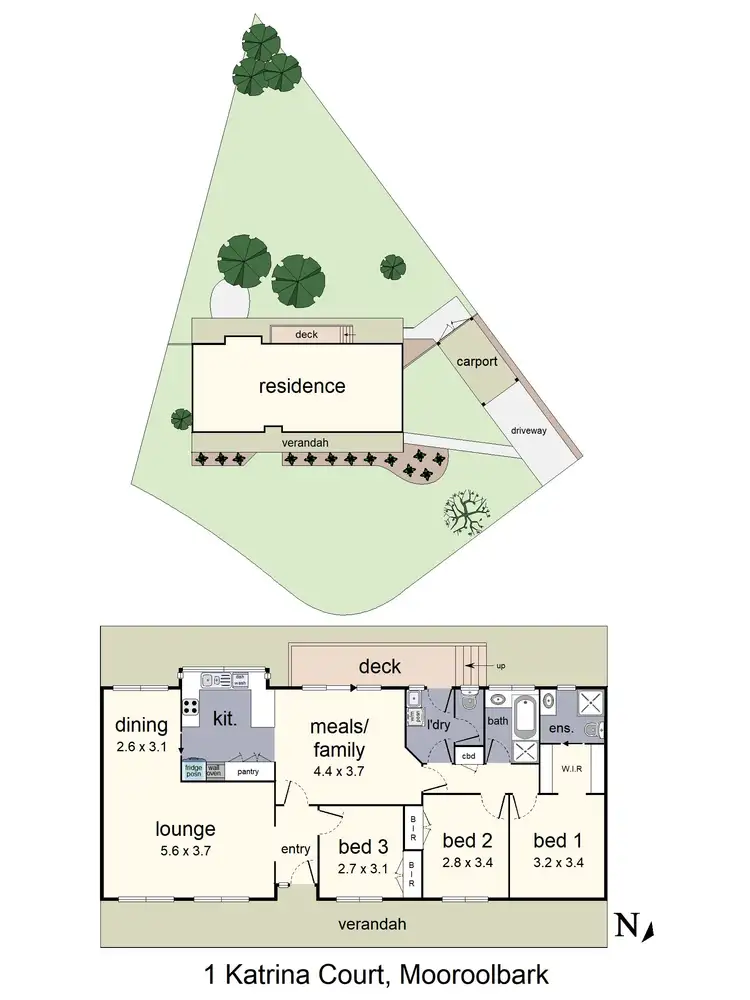 Floorplan of Homely house listing, 1 Katrina Court, Mooroolbark VIC 3138