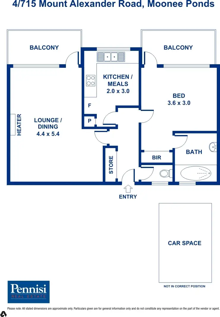 Floorplan of Homely unit listing, 4/715 Mount Alexander Road, Moonee Ponds VIC 3039